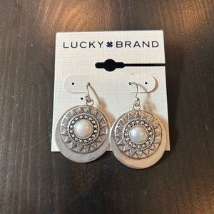 Lucky brand pearl circle drop earrings